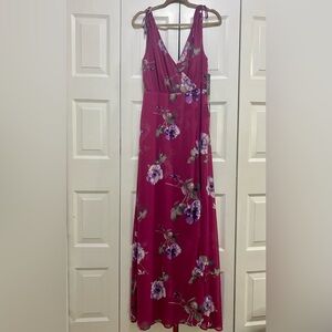 Lulu's Dresses | Into Bloom Burgundy Floral Print Maxi Dress | Size:L